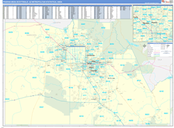 Phoenix-Mesa-Scottsdale Metro Area Wall Map Basic Style 2023